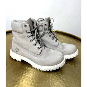 Timberland Gray Genuine Leather Outdoor Gorpcore Utility Streetwear Boots 7.5M